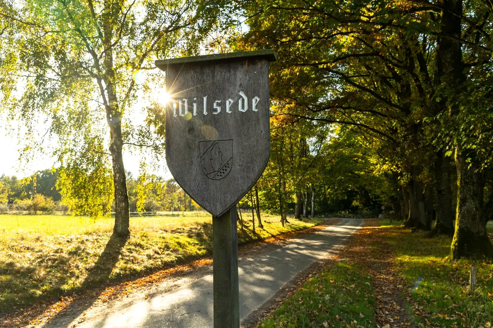 Herbstlicher Weg im Heidedorf Wilsede