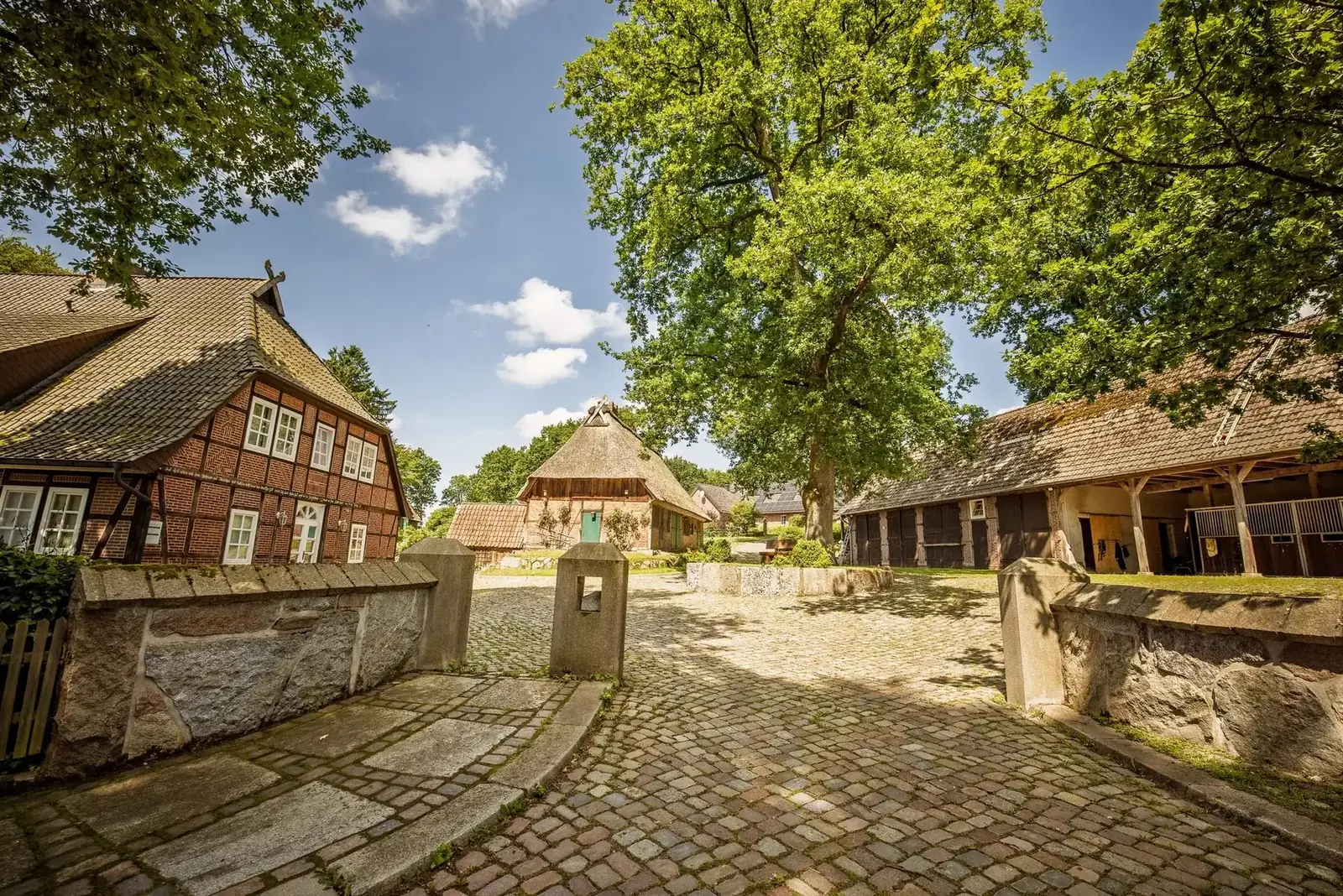 Historischer Heidehof mit mehreren Gebäuden und Ferienwohnungen